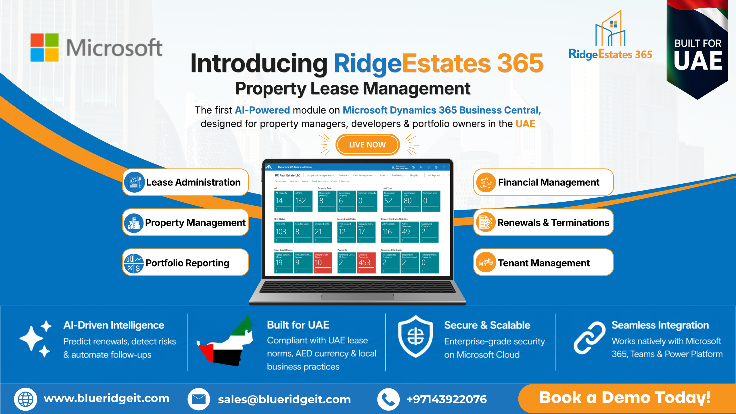 RidgeEstates 365 — connected lease, sales, facilities and service workflows for property-driven businesses
